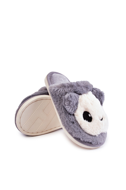 Dětské kožešinové nazouváky Šedá Alize