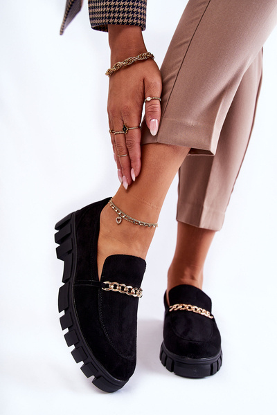 Semišové topánky s reťazou čierna Anne