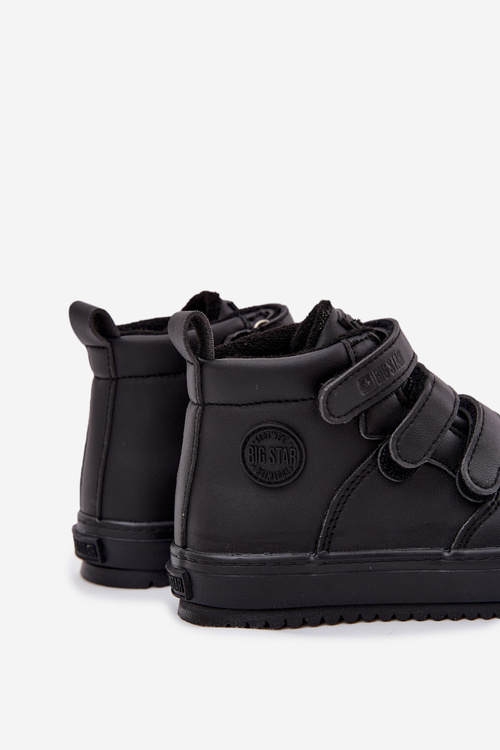 Zateplené tenisky pre deti na suchý zips Big Star SS374070 Čierne