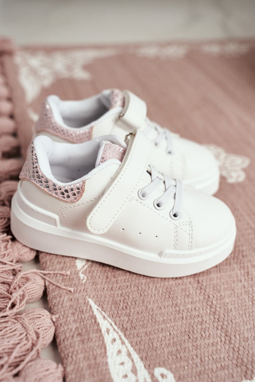 Detské športové topánky s bielym suchým zipsom Ilonka