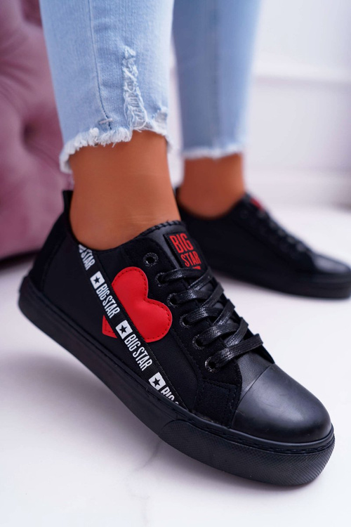 Dámské Tenisky Big Star Černé se Srdcem EE274256