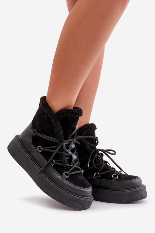 Snehové Topánky Na Platforme Čierne Tamidra