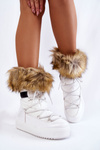 Dámske snehové topánky s kožušinovým čipkou -biely Shannon