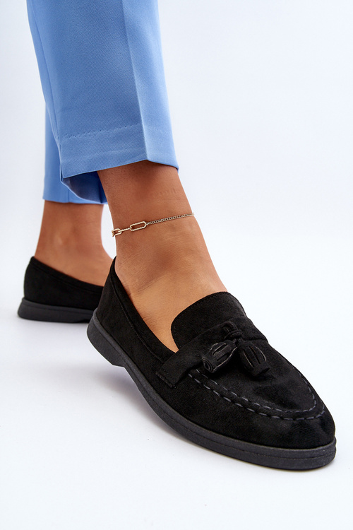 Dámske semišové mokasíny čierne Dansitu