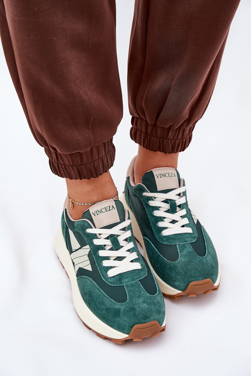 Dámské Sportovní Boty Z Semiše Na Platformě 66720 Zelené Vinceza