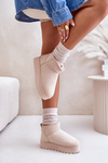 Dámske Snehové Topánky Na Platforme Zateplené Kožúškom Svetlo Béžové Xamella