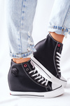 Kožené Klínové Tenisky Sneakers Cross Jeans II2R4025 Cerne