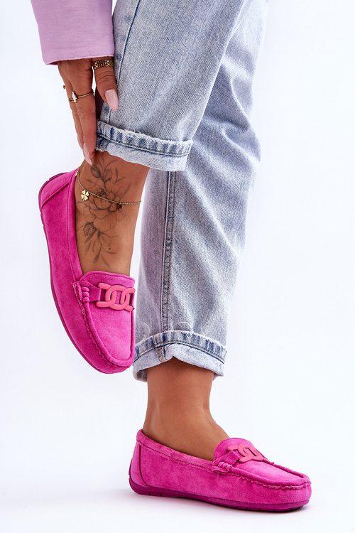 Dámske módne semišové ružové mokasíry Rabell