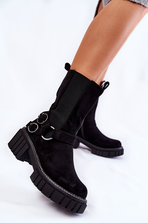 Dámské semišové teplé boty Workers Černe Brinnon