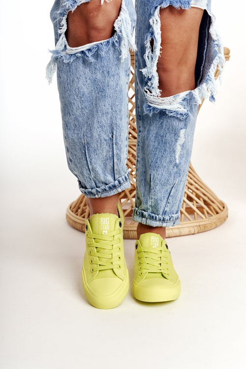 Dámska klasická nízka veľká hviezda AA274012 Lime tenisky