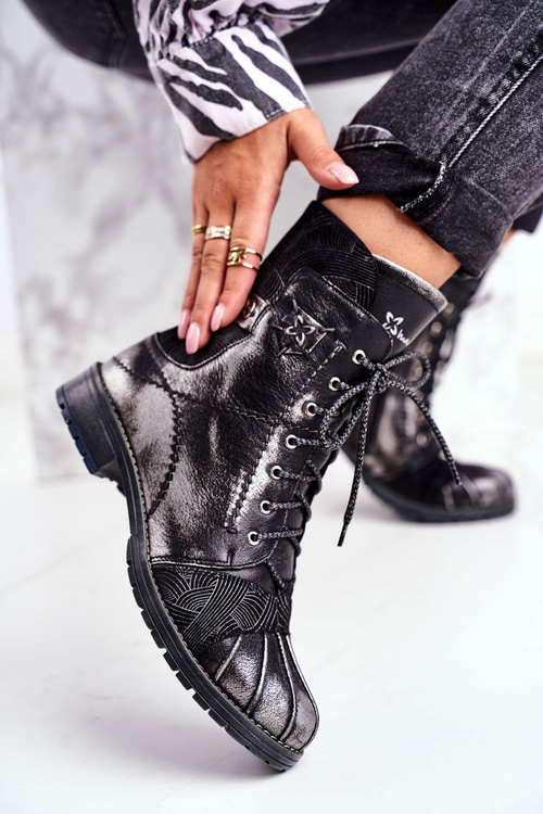 Dámske kožené topánky Maciejka Black Kožené topánky 03961-01