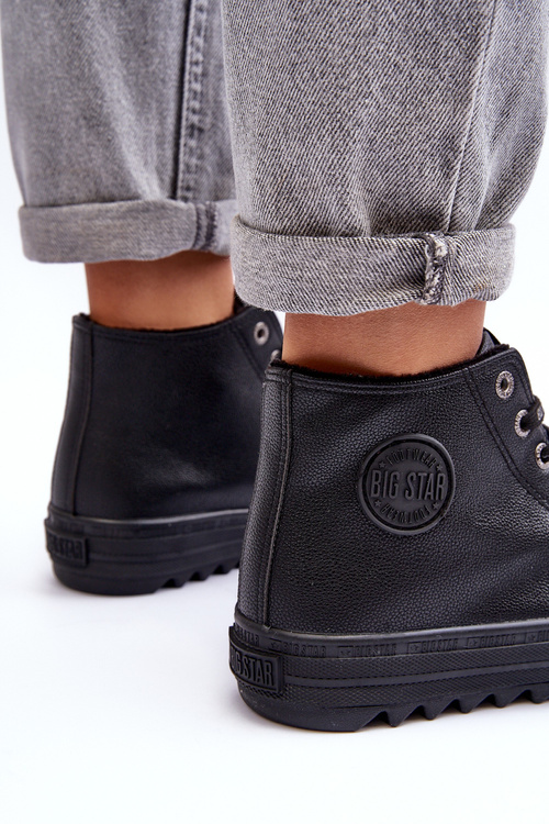 Dámske tenisky s veľkou hviezdou Vysoko izolované čierne EE274110