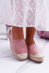 Espadrilles Dámske semišové ružové pery