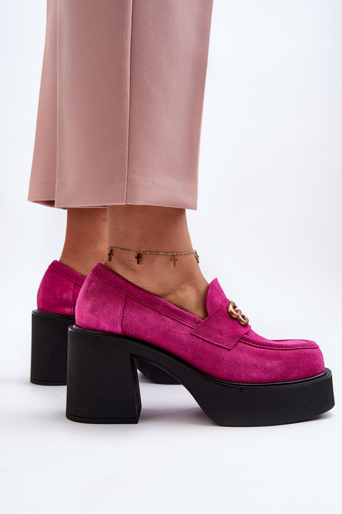 Zazoo 20170 Dámske Semišové Topánky Na Podpätku Fuksia