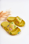 Ľahké detské papuče dinosaury žlté astro
