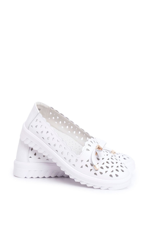 Dámske kožené mokasíny Openwork LR71515 White Murrieta