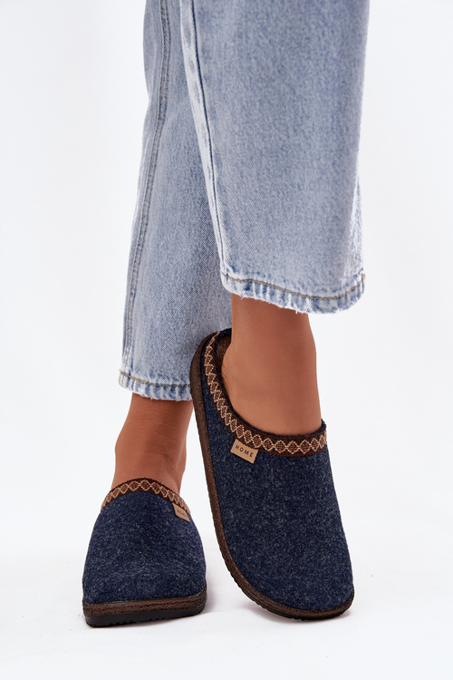 Dámske papuče s výšivkou Inblu NL000009 námornícka modrá