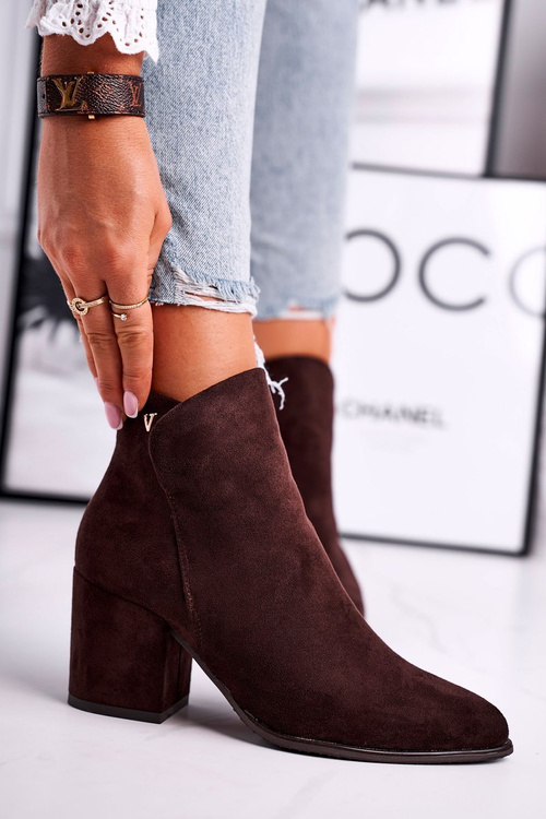 Dámské Kotníkové Boty Na Podpatku Hnědé So Good