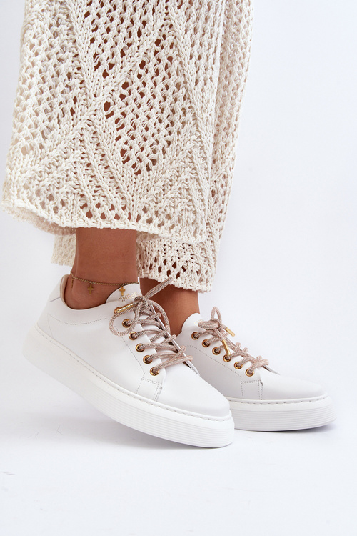 Kožená dámska športová obuv CheBello 4362 biela