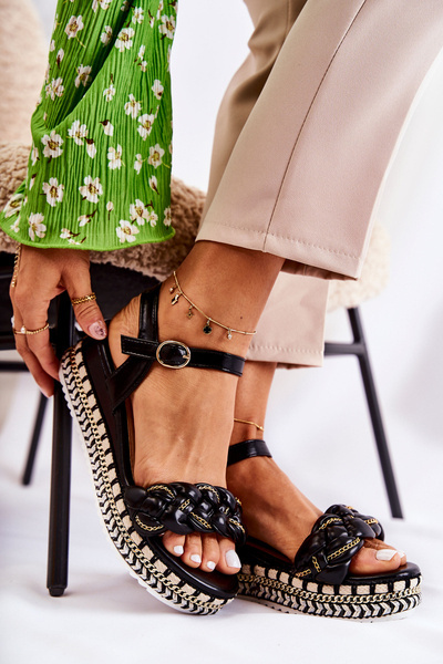 Damske sandály na klínku Černá Chaves