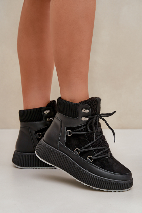 Nízke Snehové Topánky Na Platforme Čierne Naliora