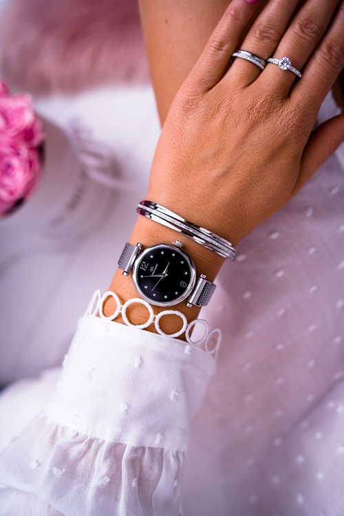 Dámske hodinky Giorgio a Dario Srebrno Black Sine