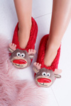 Domů Papuče Dámská balerína SOXO Vánoční sobí Červené