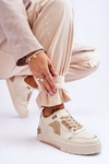 Dámské kožené sportovní boty Béžové Nancey