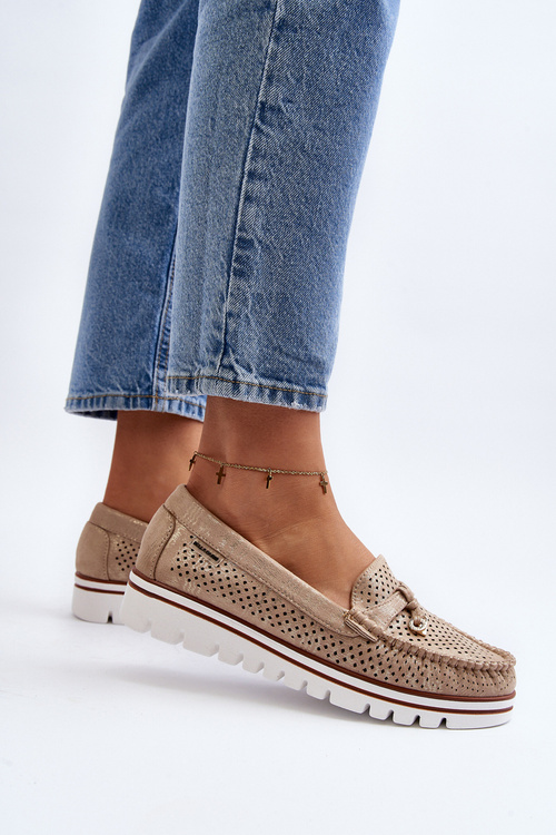 Dámské průsvitné mokasíny se zlatými detaily Twista