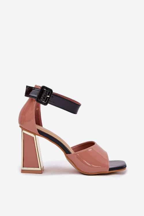 Lakované Dámske Sandále Na Opätku Vinceza 20266 Ružové