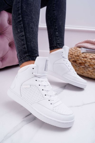 Dámske tenisky s veľkou hviezdou High White EE274210