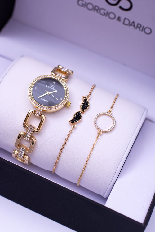 Nastavte Giorgio Dario Gold hodinky dva náramky