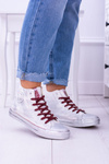 Big Star Bílé Vysoké Boty Stříbrné tenisky BB274016