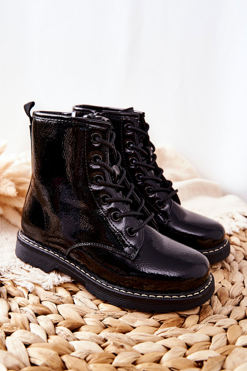 Dětské Izolované Boty Lakované Černé Gessa