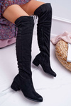 Black Dámske izolované topánky Suede Barski 98-7