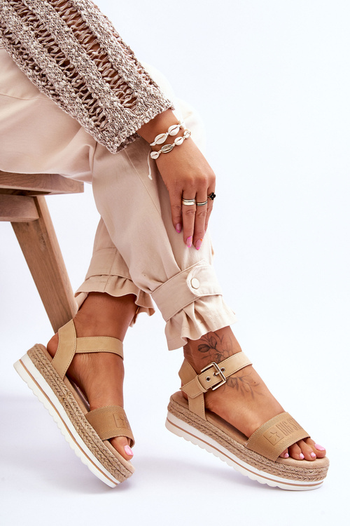 Dámské pohodlné sandály na platformě Big Star LL274872 Béžová