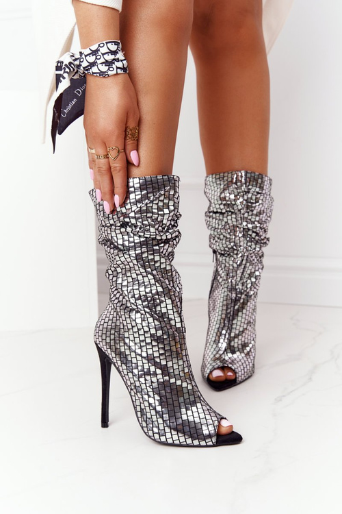 Boty Na Vysokém Podpatku Stříbrné Night Out