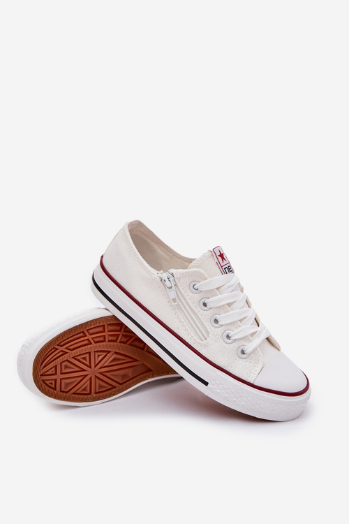 Detská nízka čipka -tenisky Biele Margo