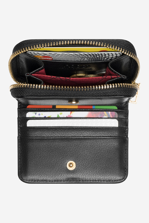 Dámská peněženka z přírodní kůže s zvířecím vzorem Malá Nobo NPUR-LR0020-C020 Černá