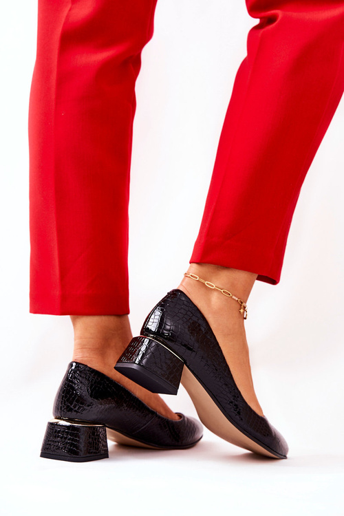 Kožené hadie čerpadlá lewski 3118 čierna