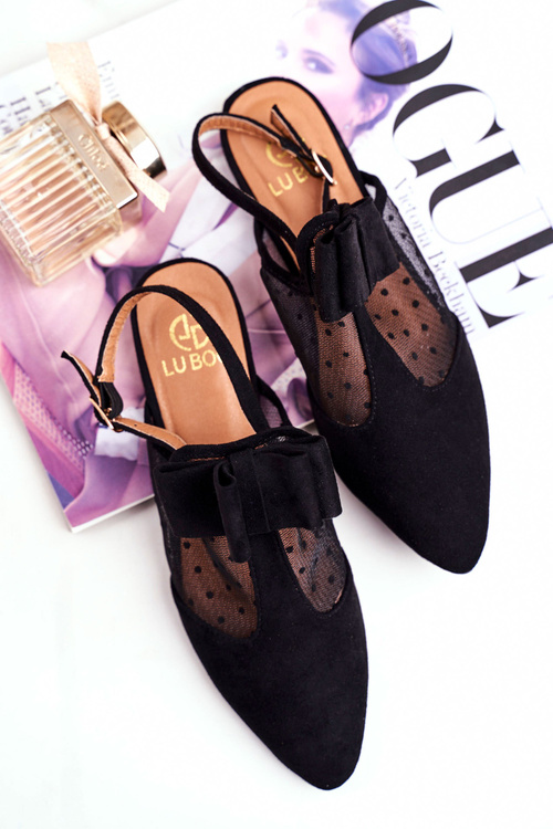 Lu Boo Dámske baleríny Black Domino Bows