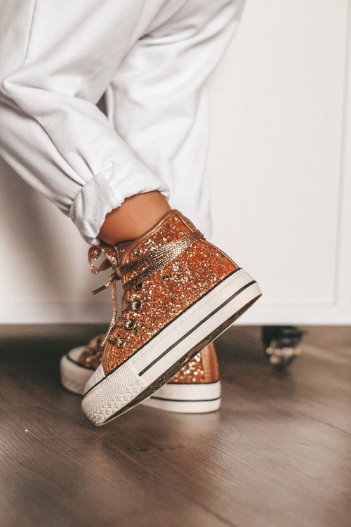 Dětské Tenisky S Leskem Zlate Ally