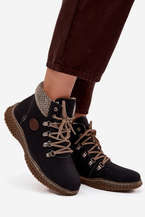 Zateplené kotníkové boty trapery dámské černé Zenaya