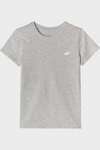 Dívčí tričko hladké bavlněné šedé 4F 4FJWMM00TTSHF1658-27M