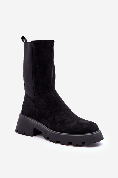 Dámské Zvršené Boty Na Ploché Podpatku Černé  Altandros