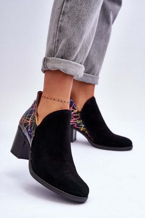 Dámské kožené boty na sloupu Maciejka 04492-99 černé