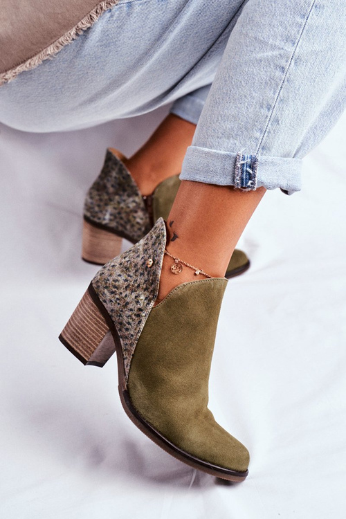 Dámske kožené topánky na Post Maciejka Olive 04492-24