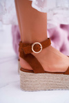 Dámske sandále na Platforme Linen Camel Dafostre