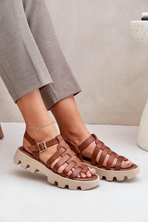 Kožené Dámske Sandále Zazoo 3695 Kameň