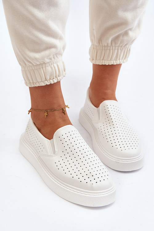 Dámské bílé tenisky bez šněrování Echossia